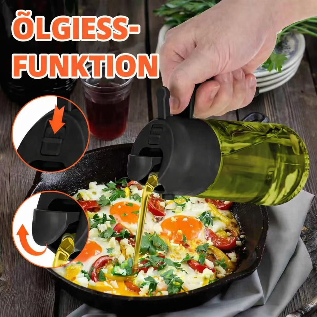 2-in-1 Ölsprüher & Ölspender aus Glas (470ml)